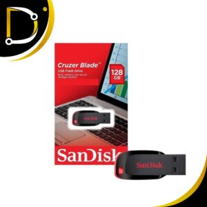 Pendrive 128Gb USB 2.0 Sandisk negro con detalles rojos
