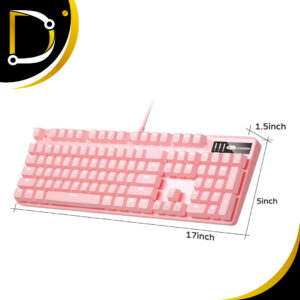 Teclado Gaming Pink Magegee 104 teclas Blue switches