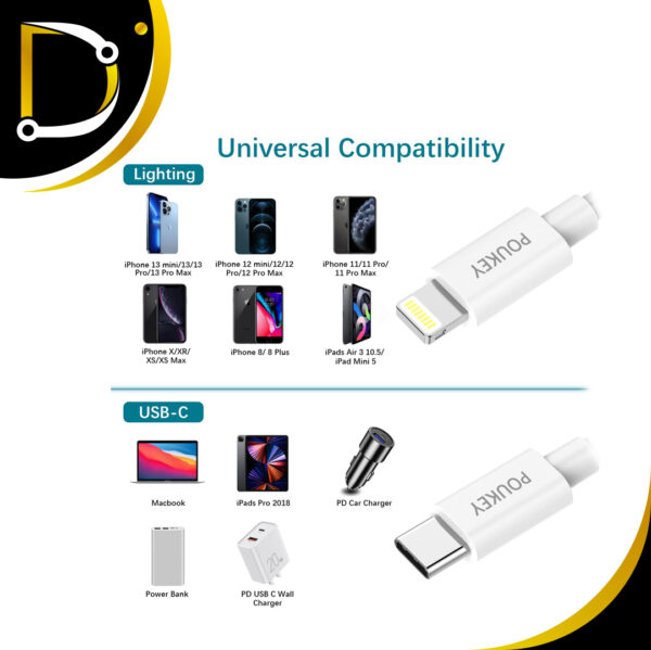 Cable De Iphone De 3 Metros Usb Tipo C A Lightning Certificado