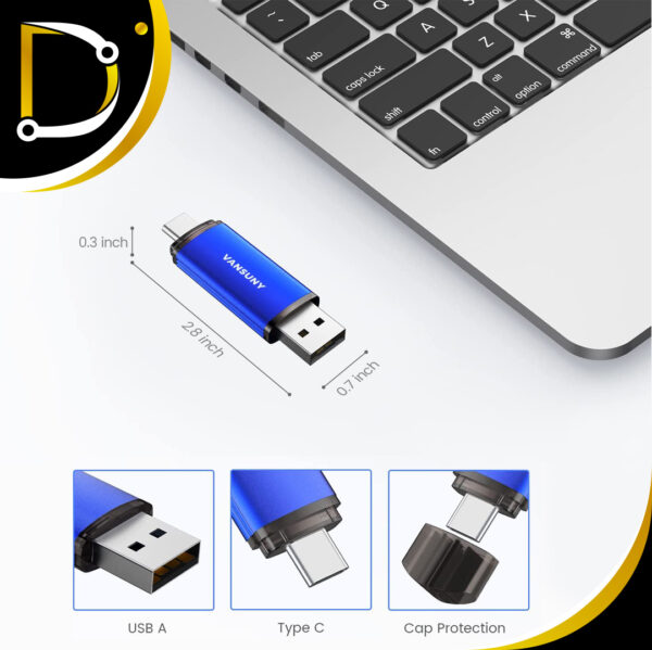 Pendriver 32Gb VANSUNY De doble conexion USB y Tipo C