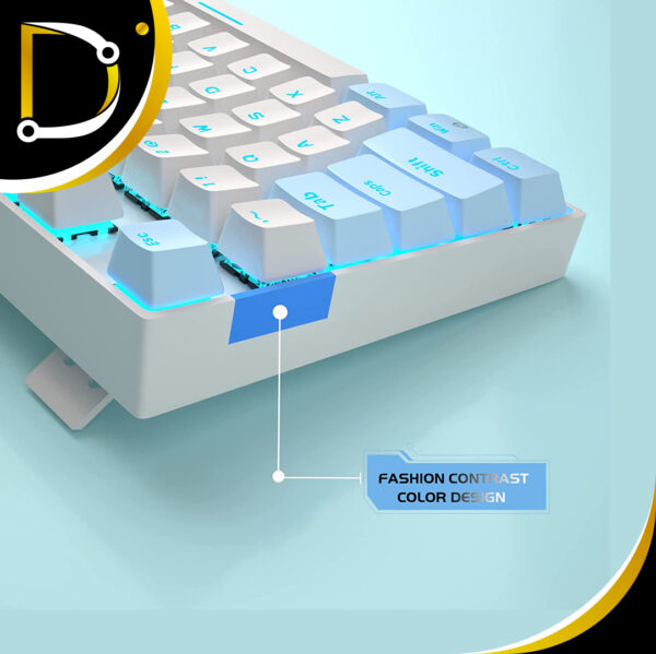 Teclado Mercanico Magegee Blanco Con Azul