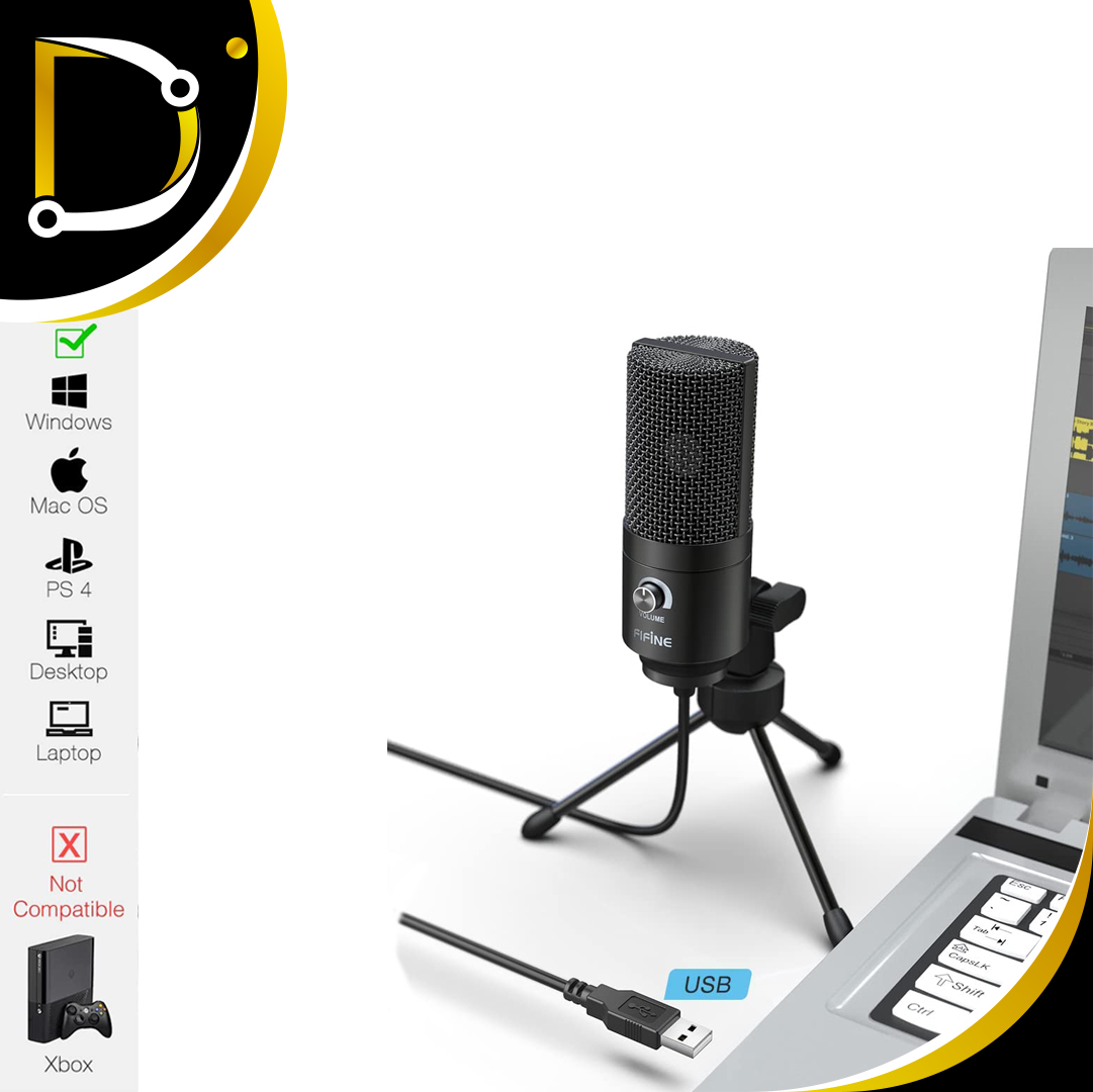 Microfono Fifine Negro USB - Diza Online