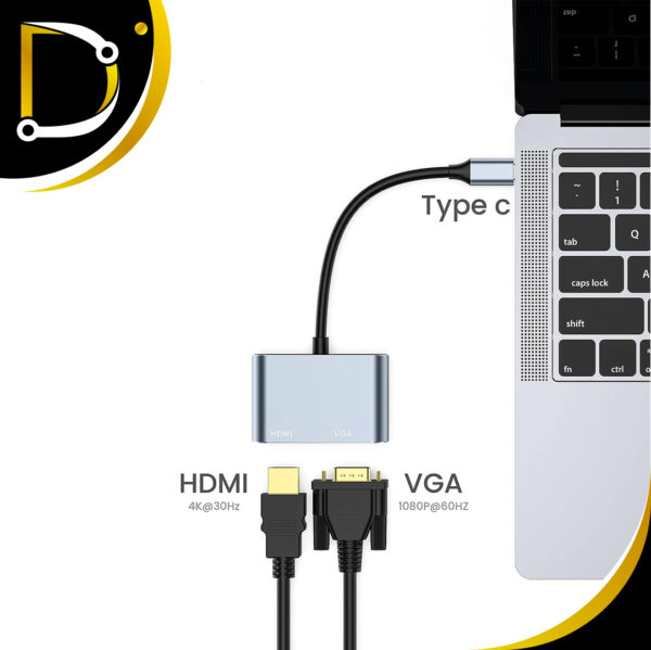 Adaptador Tipo C A Hdmi Y Vga