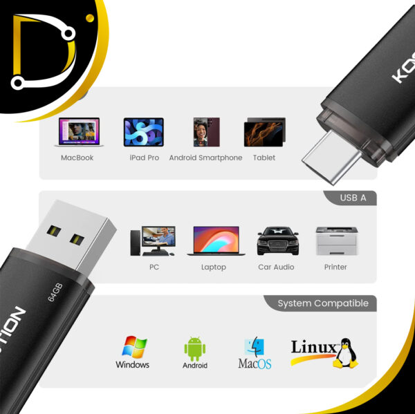 Pendrive Kootion 64Gb Tipo C Y Usb