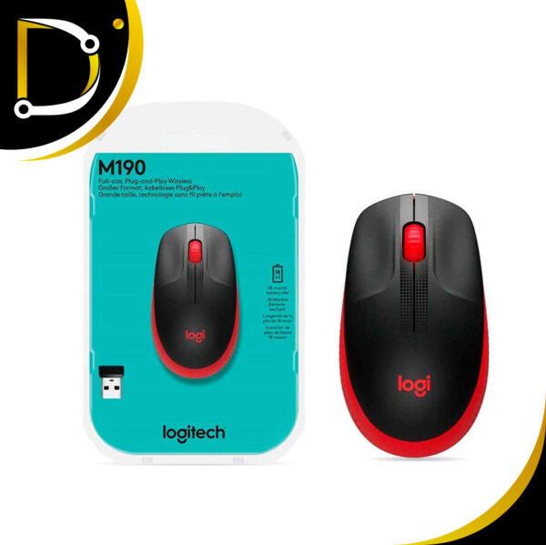 Mouse Inalambrico Logitech M190 Rojo - Diza Online