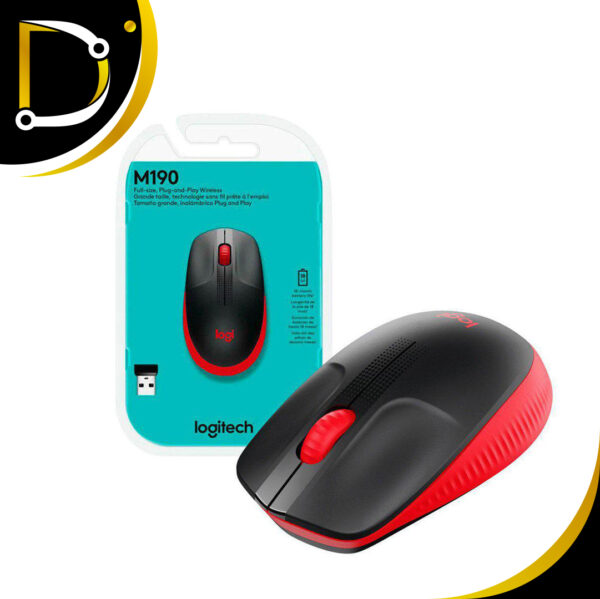 Mouse Inalambrico Logitech M190 Rojo - Diza Online