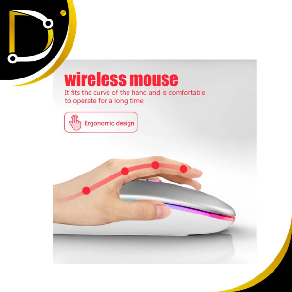 Mouse Inalambrico Wirelles Black Recargable Rgb 1 1 - Diza Online