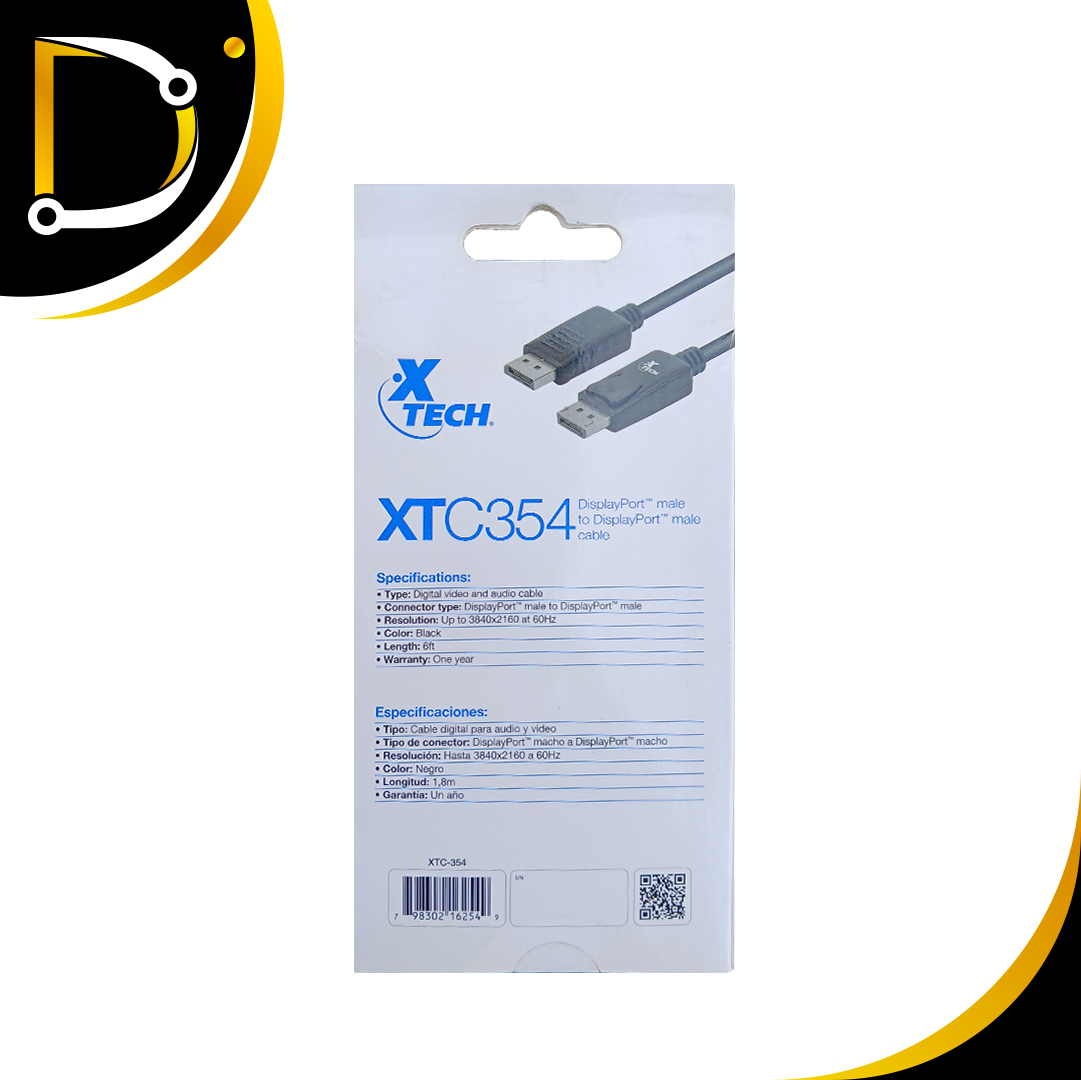 Cable DisplayPort a DisplayPort Xtech - Imagen 3